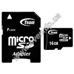 Фото microSD HC 16GB Team Class10 (с переходником, TUSDH16GCL1003)