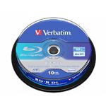 Оптический диск BD-R Verbatim DL 50 Gb 6x Cake 10 pcs Hard Coat - фото