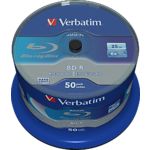 Оптический диск BD-R Verbatim SL 25 Gb 6x Cake 50pcs DataLife White Blue - фото