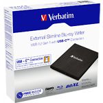 Фото External Blu-ray/DVD±RW Drive Verbatim (43889) Black USB 3.2 Gen1 Type-C, Slim