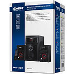 Фото Акустическая система SVEN MS-302 black, 2.1 20W Woofer + 2*10W speaker, FM, SD, LED display, ДУ #1