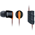 Фото REAL-EL  Z-1700 black-orange, наушники для плеера, дополнительный разъем 3,5мм #1