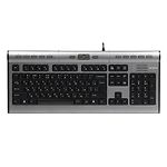 Фото Клавиатура A4tech KL-7MUU X-Slim, 17 прог.кнопок, разъёмы USB+наушники/мик,Silver+Black, USB #4
