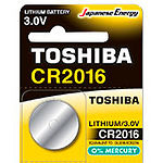 Фото Батарейка TOSHIBA CR2016 BP Lithium 3V (00152701) (5шт/Blister) #1