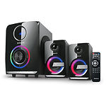 Фото Акустическая система REAL-EL M-580 black, 2.1 30W Woofer + 2*14 speaker, BT, FM, SD, USB, LED