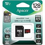Фото microSD XC 128 GB APACER Class 10 UHS-I (AP128GMCSX10U5-R) с SD переходником, R-85MB/s #2