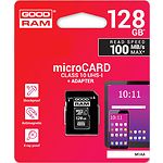 Фото microSD XC 128 GB GOODRAM Class 10 UHS-I (M1AA-1280R12) с SD переходником, R-100MB/s #2