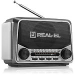 Фото REAL-EL X-525 grey (EL121800004) портативный радиоприёмник 3Вт, USB, microSD,FM, Li-Ion аккум