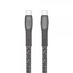 Фото Кабель RIVACASE PS6105 GR12 USB 2.0 Type-C/Type-C, 1,2м, 3А, 60W, тканевая оплетка, серый