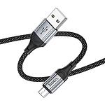Фото Кабель HOCO X102 Black (6942007608763) USB/Micro-USB, 1м, 2.4A, nylon/aluminum #1