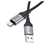 Фото Кабель HOCO X102 Black (6942007608763) USB/Micro-USB, 1м, 2.4A, nylon/aluminum #2