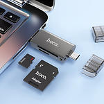 Фото Картридер Hoco HB39 USB/Type-C 3.0 Metal Gray (6942007604819) SD/microSD #6