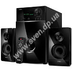 Фото Акустическая система SVEN MS-2100 black, 2.1 50W Woofer + 2*15W speaker, FM, SD, USB, LED display,