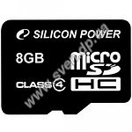 Фото microSD HC 8GB SILICON POWER Class 4 ( без переходника, SP008GBSTH004V10)