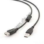 фото Кабель Gembird Cablexpert CCF-USB2-AMAF-10, Premium, 3m удлинитель, ферро-фильтр, black