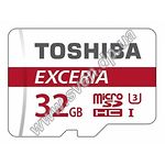 Фото microSD HC 32Gb TOSHIBA EXCERIA M302 Class10 UHS-I U3 (c переходником на SD, THN-M302R0320EA)
