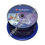 Фото DVD+R Verbatim 8,5Gb Double Layer 8x Cake 50 pcs Printable цена за шт. (43703)
