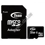 Фото microSD HC 32GB Team Class10 ( с переходником на полный SD, TUSDH32GCL1003)