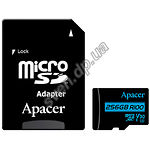 Фото microSD XC 256 GB APACER Class10 UHS-I U3 V30 (AP256GMCSX10U7-R) с SD переходником, R-100MB/s