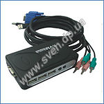 Фото Переключатель системных блоков KVM-Switch Viewcon VE252 USB, 2->1 splitter w cable