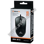 Фото Мышка REAL-EL RM-211 Black (EL123200001), USB, 1 Wheel, 800cpi