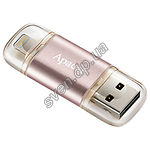 Фото USB Flash  128Gb Apacer AH190 Dual Lightning Rose Gold USB 3.1 (AP128GAH190H-1)