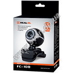 Фото WEB-камера REAL-EL FC-100 Black, 1.3Mp dinamic/0.35Mp CMOS, USB, микрофон