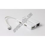 Фото Адаптер Viewcon VC450W с Type C (USB2.0) на Fast Ethernet + 3 port hub. White