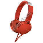 Изображение SONY MDR-XB550AP Red, наушники накладные с микрофоном Фото SONY MDR-XB550AP Red, наушники накладные с микрофоном