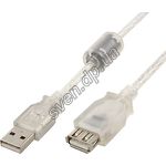 Изображение Кабель Cablexpert CCF-USB2-AMAF-TR-0.75M, Premium, 0,75m удлинитель, ферро-фильтр Фото Кабель Cablexpert CCF-USB2-AMAF-TR-0.75M, Premium, 0,75m удлинитель, ферро-фильтр