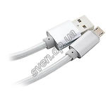 Изображение Кабель SERTEC ST-051 USB2.0/micro-USB 1м Grey, 2.4А, круглый, медь, тканевая оплетка Фото Кабель SERTEC ST-051 USB2.0/micro-USB 1м Grey, 2.4А, круглый, медь, тканевая оплетка