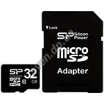 Карта памяти Silicon Power 32Gb microSDHC class 10 +  SD adapter - фото