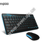 Изображение Клавиатура+мышь RAPOO 8000 Wireless black-blue (13391) Фото Клавиатура+мышь RAPOO 8000 Wireless black-blue (13391)