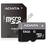 Фото microSD XC 64Gb A-DATA Class10  UHS-I (AUSDX64GUICL10-RA1) c SD переходником
