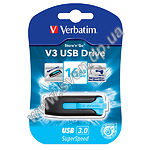 Фото USB Flash 16Gb Verbatim V3 {49176}, USB 3.0 "STORE N GO DRIVE" черный с синим)