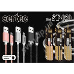 Фото Кабель SERTEC ST-050 USB2.0/micro-USB 1м Rose Gold, 2.4А, круглый, медь, оплетка из нержав. стали