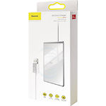 Изображение Беспроводное Wireless ЗУ Baseus WX01B-S2 Silver/White, USB питание, кабель 1м, 15W Фото Беспроводное Wireless ЗУ Baseus WX01B-S2 Silver/White, USB питание, кабель 1м, 15W