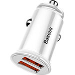 Изображение Автомобильное ЗУ Baseus CCALL-YD02 White, 2*USB QC 3.0 , 30W Фото Автомобильное ЗУ Baseus CCALL-YD02 White, 2*USB QC 3.0 , 30W