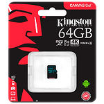 Изображение microSD XC 64Gb Kingston Canvas Go! UHS-I U3 Class10 V30 (без переходника SDCG2/64GBSP) R90/W45 Фото microSD XC 64Gb Kingston Canvas Go! UHS-I U3 Class10 V30 (без переходника SDCG2/64GBSP) R90/W45