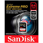 Изображение SD XC 64 GB SanDisk Extreme Pro Class 10 UHS-I U3 V30 (SDSDXXY-064G-GN4IN) R170MB/s Фото SD XC 64 GB SanDisk Extreme Pro Class 10 UHS-I U3 V30 (SDSDXXY-064G-GN4IN) R170MB/s