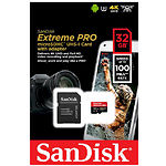 Карта памяти SanDisk Extreme Pro A1 Class 10 V30, с переходником 32Gb - фото