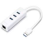 Адаптер TP-LINK UE330 с USB 3.0 на Gigabit Ethernet + 3-х портовый USB3.0 хаб - фото