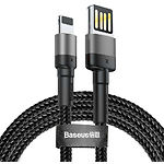 Изображение Кабель Baseus CALKLF-HG1 Cafule USB/Lightning 2м Gray+Black 1.5A Фото Кабель Baseus CALKLF-HG1 Cafule USB/Lightning 2м Gray+Black 1.5A