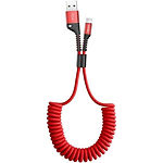 Изображение Кабель Baseus CALSR-09 Fish Eye Spring USB/Lightning 1м пружина Red 2A Фото Кабель Baseus CALSR-09 Fish Eye Spring USB/Lightning 1м пружина Red 2A