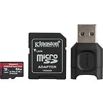Изображение microSD XC 64Gb Kingston Canvas React Plus Reader UHS-II U3 C10 (с переходником на SD, MLPMR2/64GB) Фото microSD XC 64Gb Kingston Canvas React Plus Reader UHS-II U3 C10 (с переходником на SD, MLPMR2/64GB)