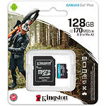 Карта памяти Kingston Canvas Go Plus U3 A2 V30 C10 (с переходником на SD, SDCG3/128GB) - фото
