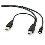 Изображение Кабель Cablexpert CCP-USB22-AM5P-3 mini USB to 2 х USB 0.9m Фото Кабель Cablexpert CCP-USB22-AM5P-3 mini USB to 2 х USB 0.9m