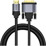 Изображение Кабель Baseus CAKSX-F0G Enjoyment 4K 1м Dark gray HDMI to DVI bidirectional Фото Кабель Baseus CAKSX-F0G Enjoyment 4K 1м Dark gray HDMI to DVI bidirectional