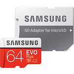 Изображение microSD XC 64Gb Samsung EVO PLUS Class10 UHS-I (c переходником на SD, MB-MC64HA) R100/W20 MB/s Фото microSD XC 64Gb Samsung EVO PLUS Class10 UHS-I (c переходником на SD, MB-MC64HA) R100/W20 MB/s