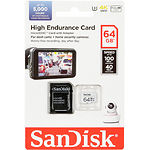 Фото microSD XC 64Gb SanDisk High Endurance C10 UHS-I U3 V30 (SDSQQNR-064G-GN6IA) c SD переходником